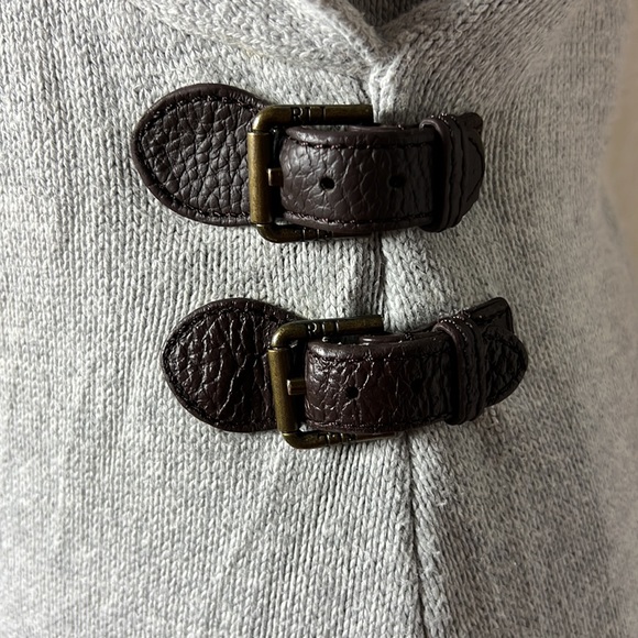 Ralph Lauren Women’s Cardigan Long-Sleeve Buckle Wrap Dress Small Light Gray - Picture 3 of 6